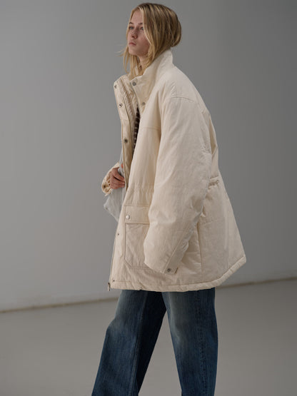 Vintage Padded Jumper_ivory