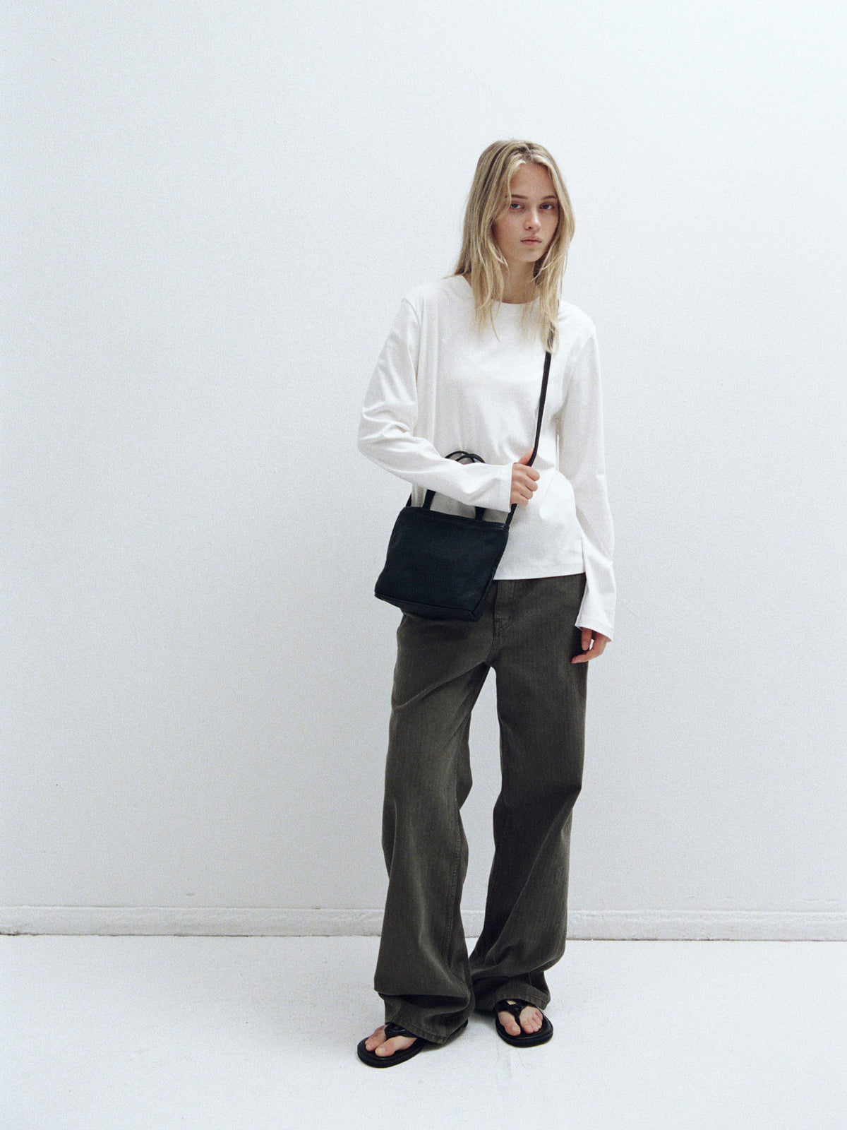 Striped Straight Denim_khaki