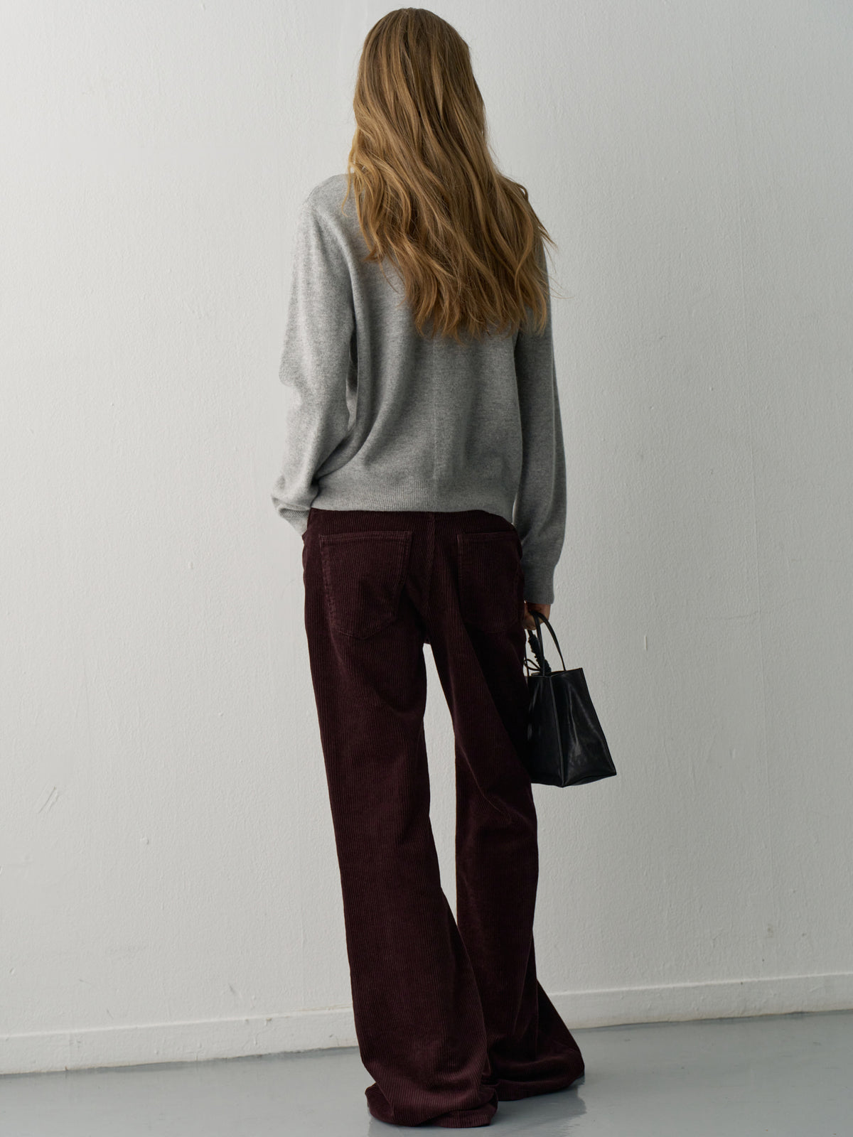 [12/1 Pre-order] Corduroy Bootcut Pants_burgundy