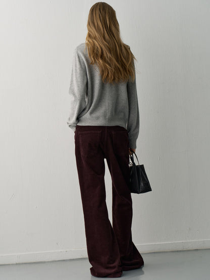 [12/1 Pre-order] Corduroy Bootcut Pants_burgundy