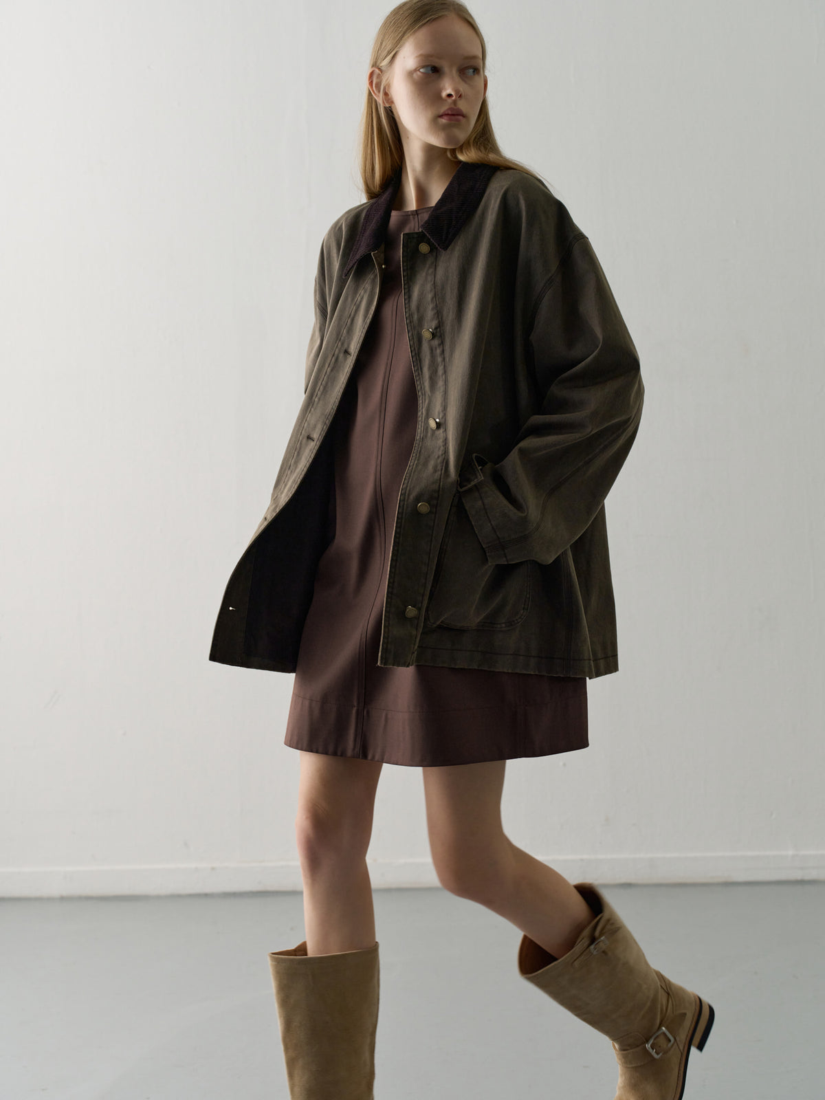 [11/18 Pre-order] Waxed Cotton Work Jacket_khaki brown