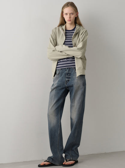 Cotton Light Hooded Zip-up_sage