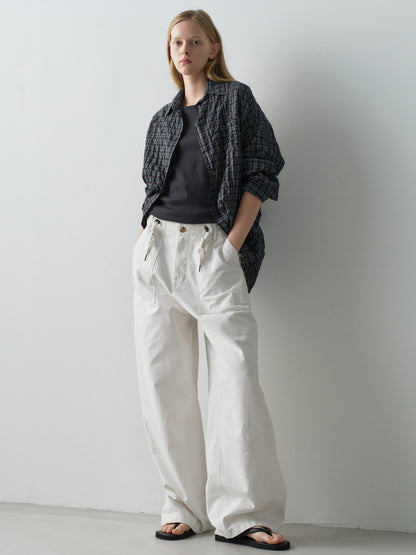 String Fatigue Pants_white