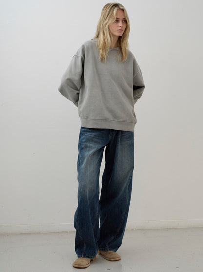 Oversized Fit Pigment Sweatshirt_grey