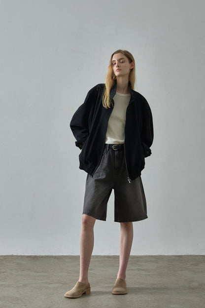 Oversized Fit Cotton Blouson_black