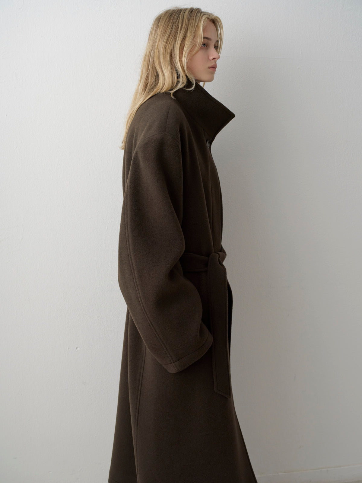Cashmere High-neck Coat_dark brown