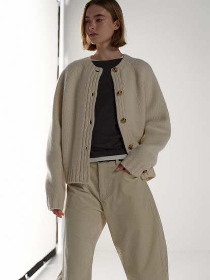 Essential Raglan Cardigan_ivory