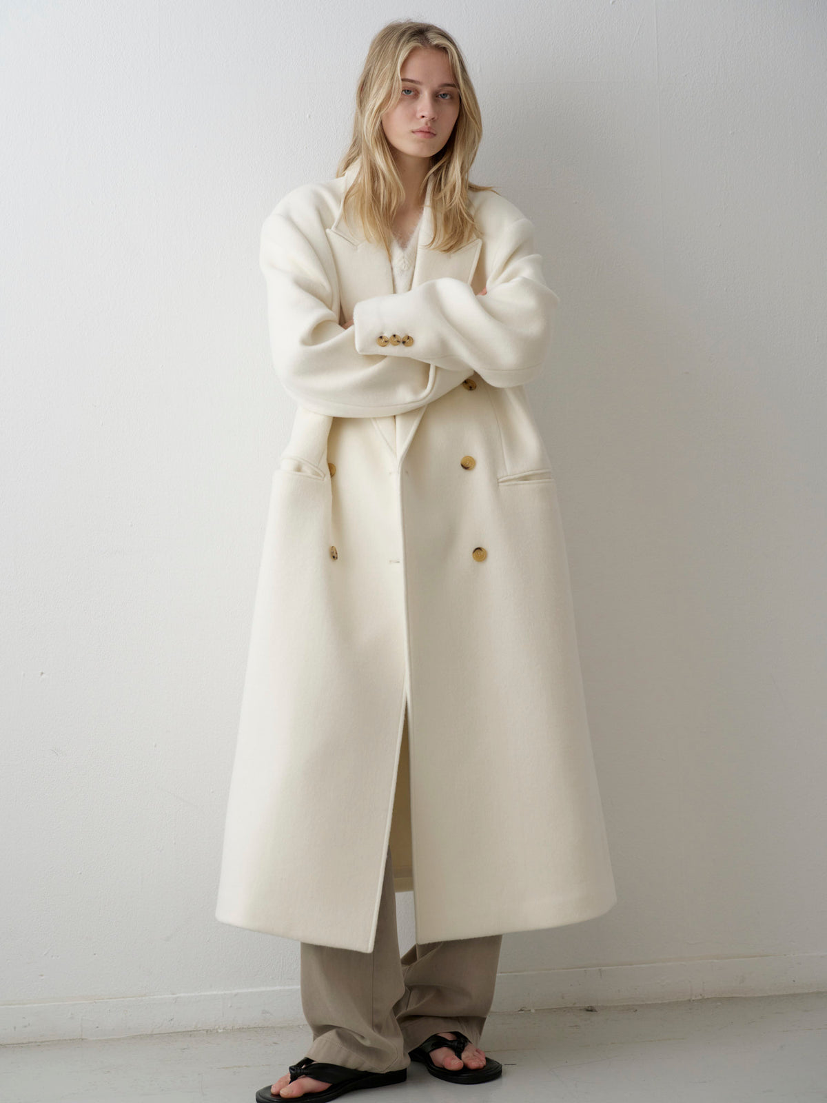 Cashmere double coat_ivory