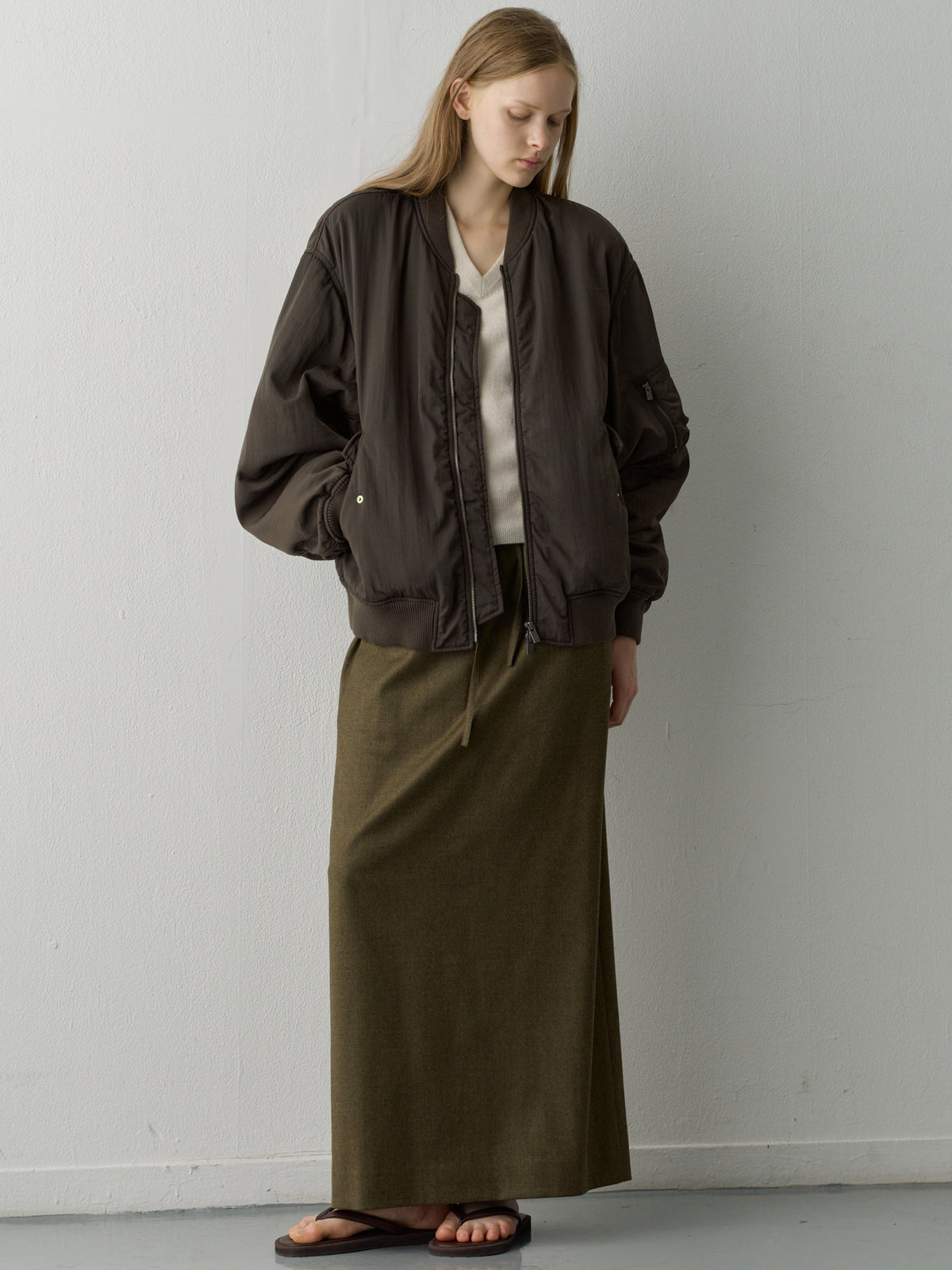 Oversized Bomber Jacket_brown