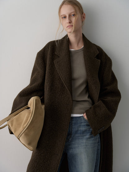 Lama Wool Single Coat_khaki