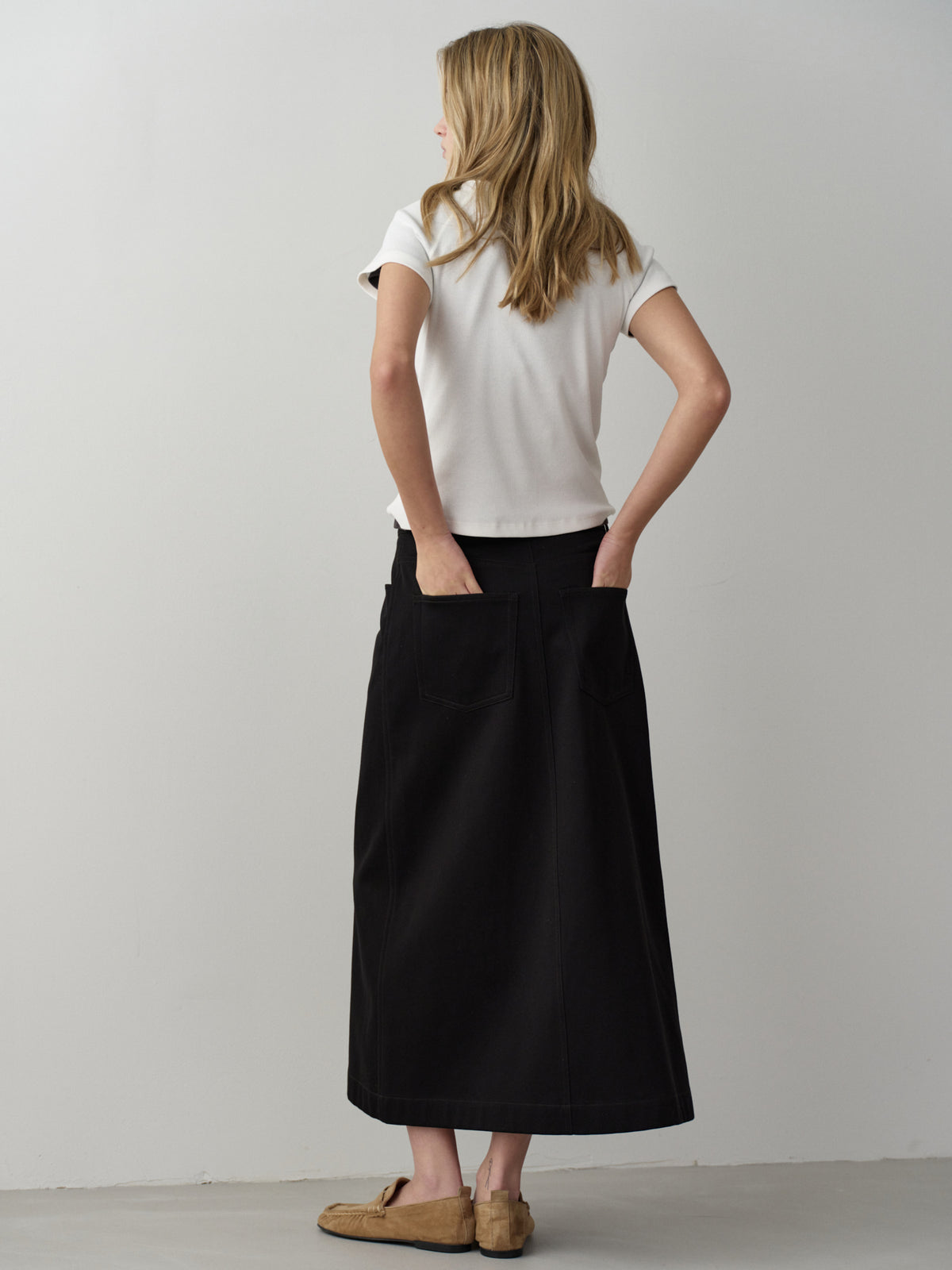 Cotton Wrap Skirt_black