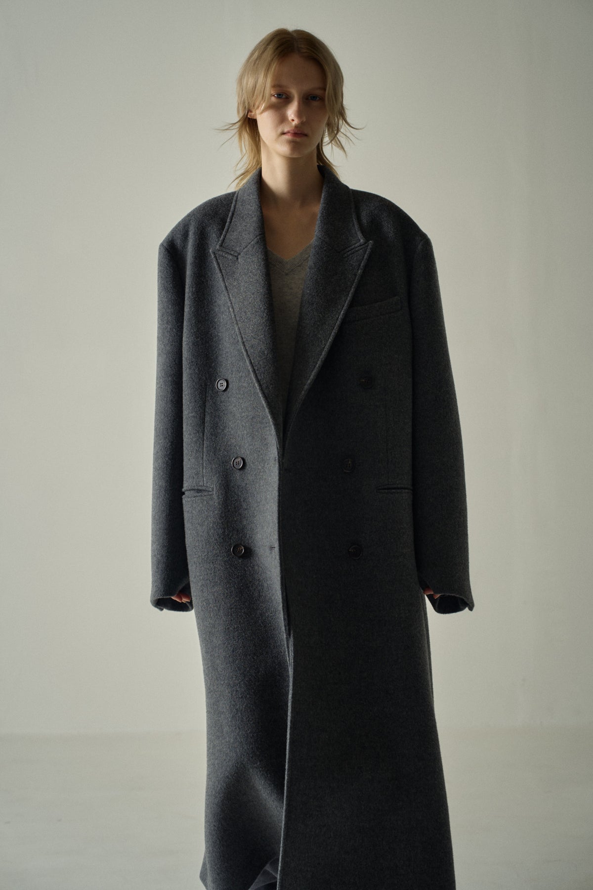 Cashmere Double Coat_Charcoal