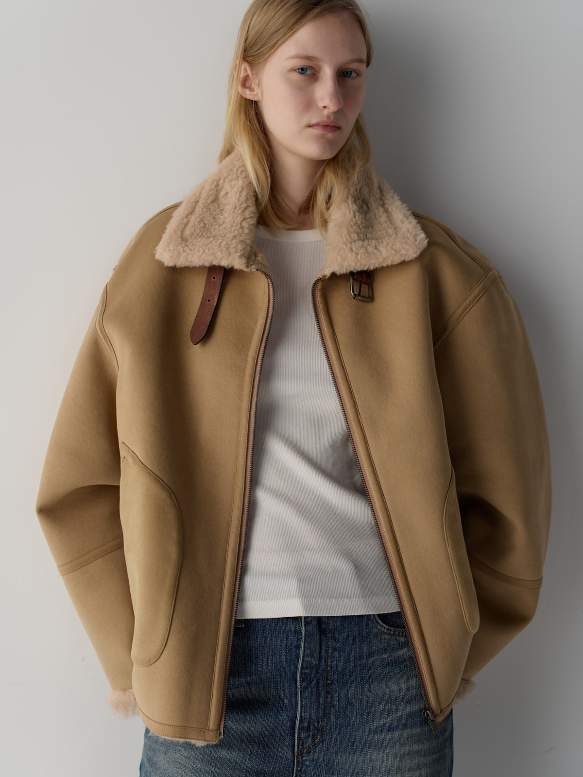 Lambswool Suede Mustang_beige