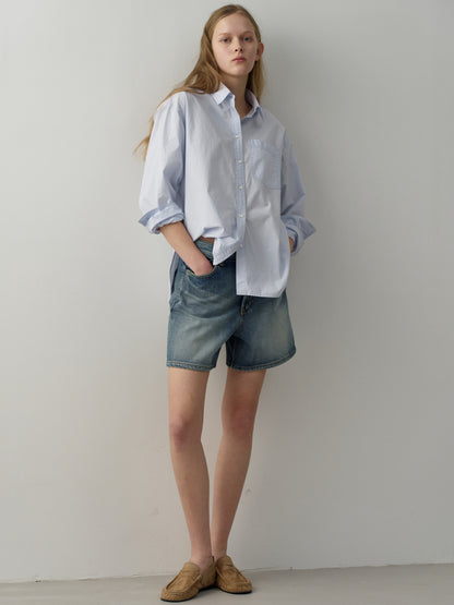 [11/23 Pre-order] Washed Cotton Shirt_sky