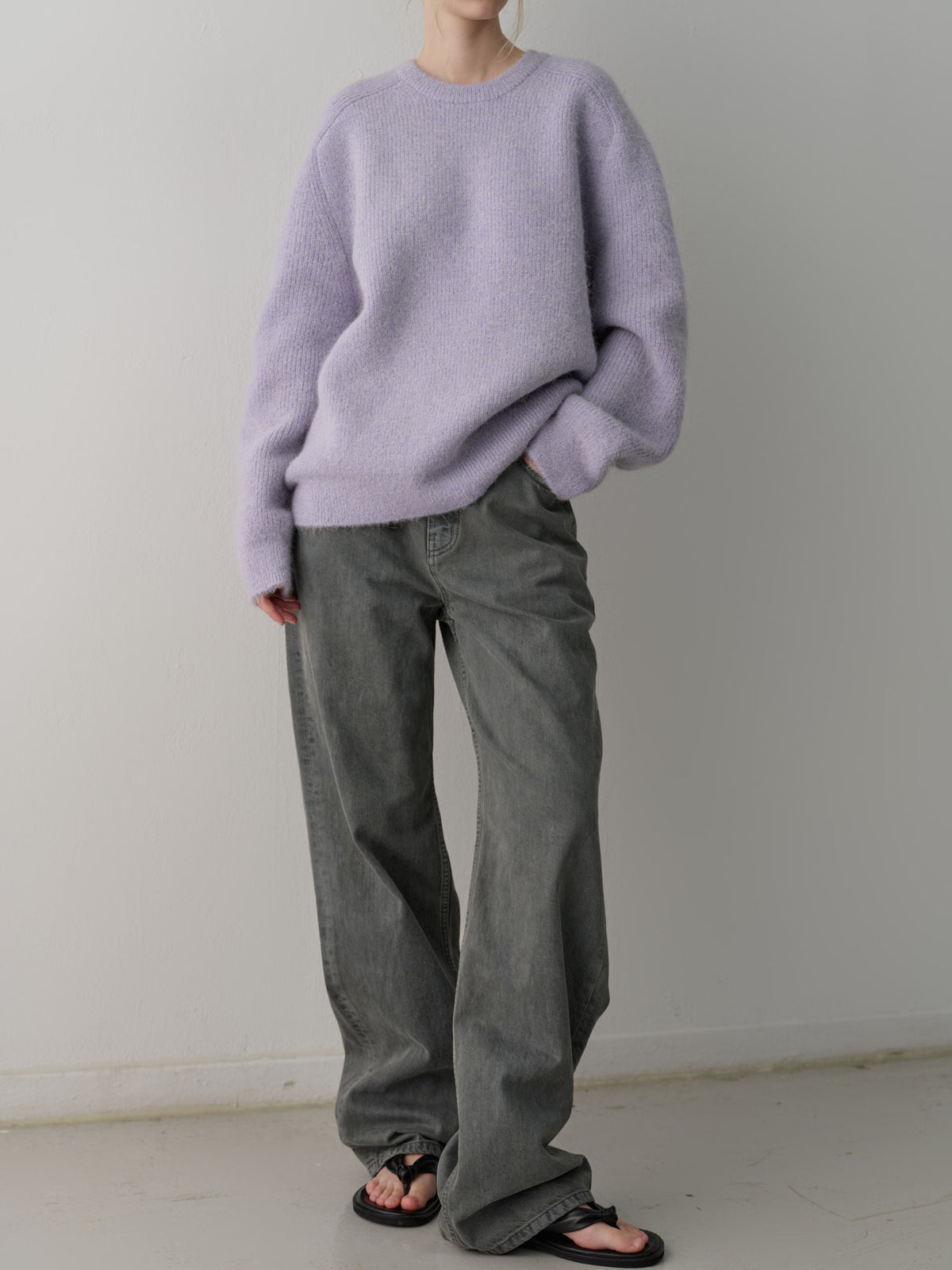 Alpaca Pullover Sweater_pastel purple
