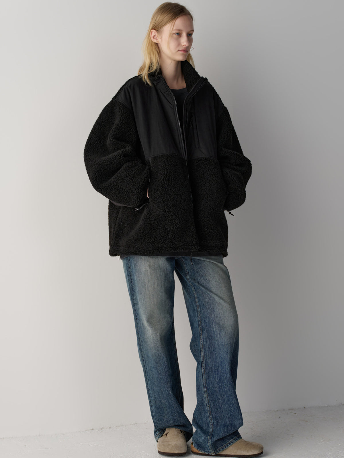 Fleece Zip-Up Jumper_black