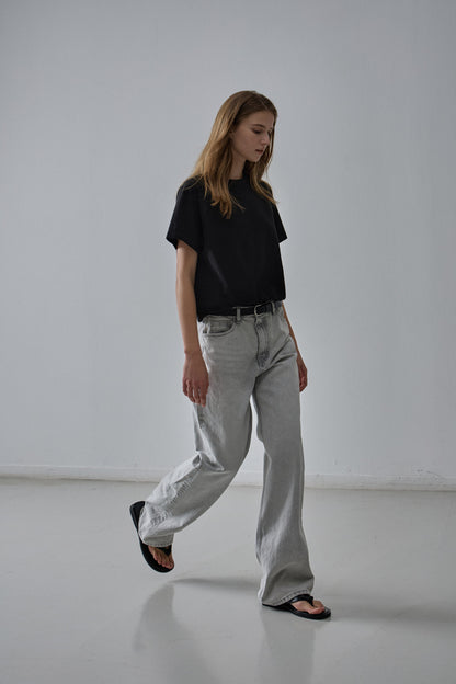Classic Straight Jeans_light grey
