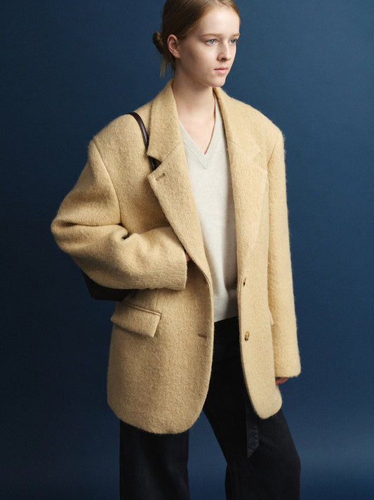Alpaca Blazer Coat_beige