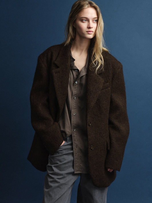 Alpaca Blazer Coat_brown