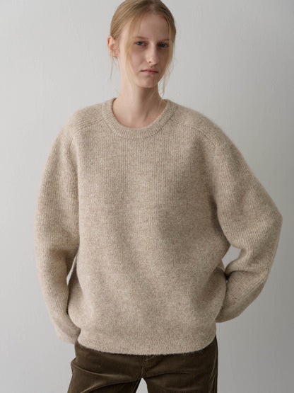 Alpaca Pullover Sweater_beige