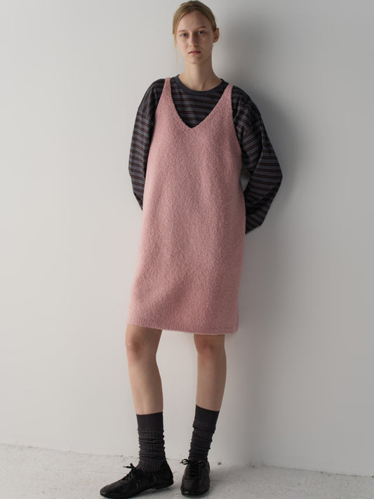 Alpaca Sleeveless Mini Dress_pink