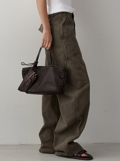 Breeze Tote Washed Leather Bag_chocolate