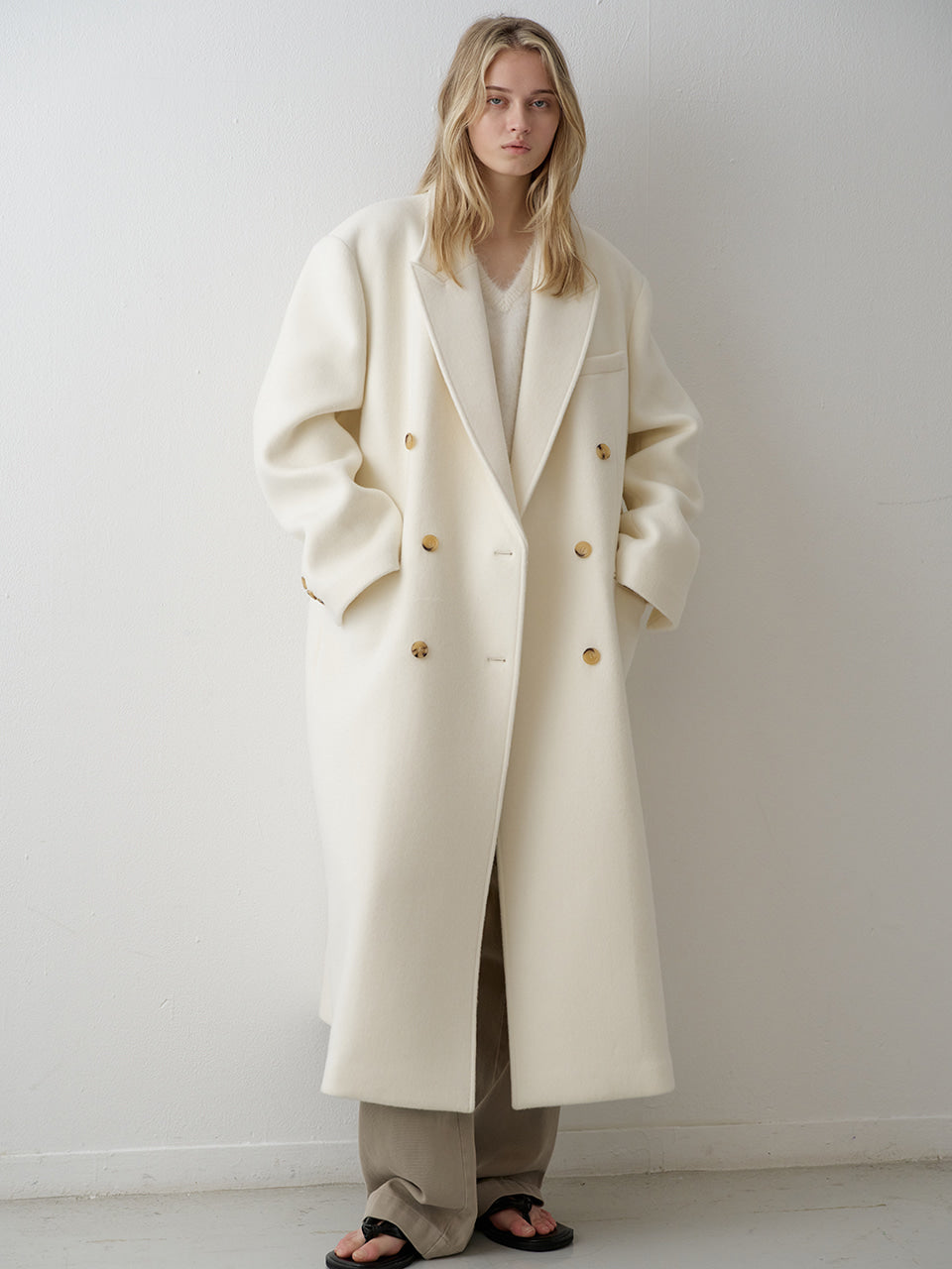 Cashmere double coat_ivory