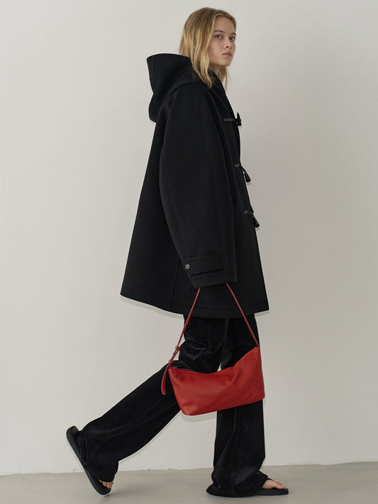 Cashmere Duffle Half Coat_black