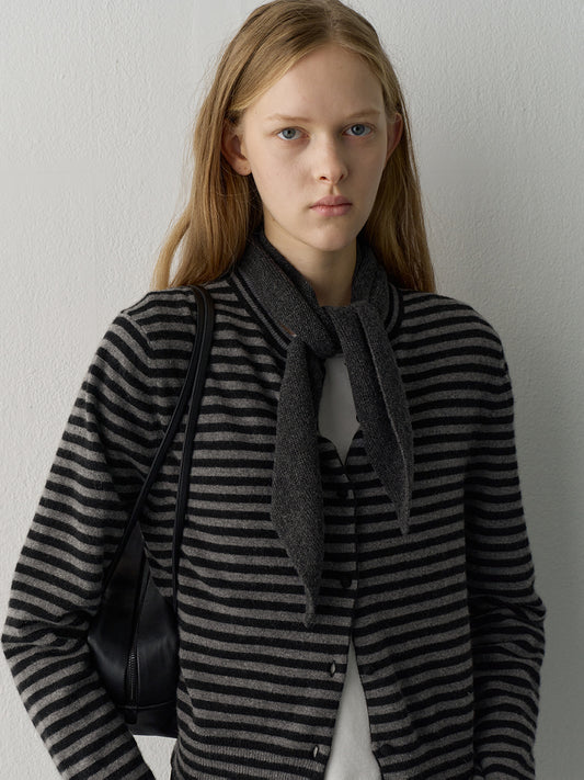 Cashmere Pointed Knit Scarf_4color