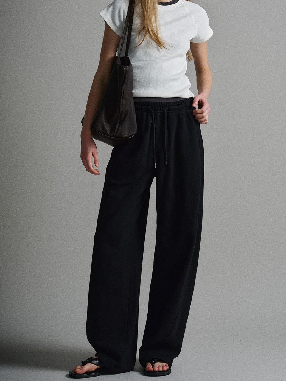 Curved Sweat Pants_black