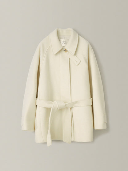 Cashmere Belted Half Coat_ivory
