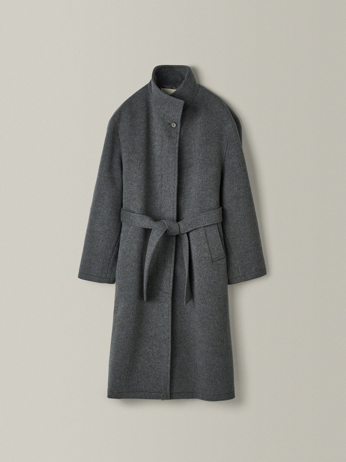 Cashmere High-neck Coat_charcoal
