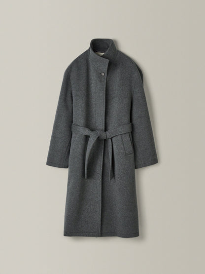 Cashmere High-neck Coat_charcoal