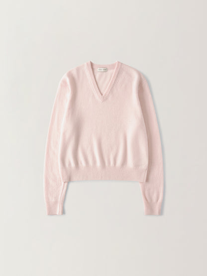 Essential V-Neck Knit_pale pink