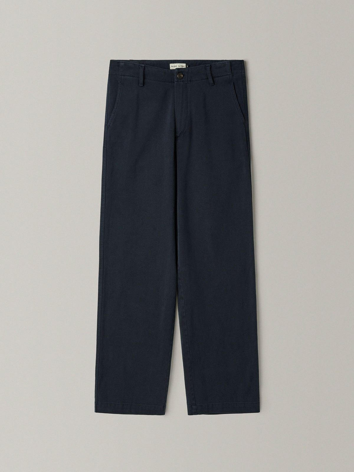 Washed Cotton Straight Pants_navy