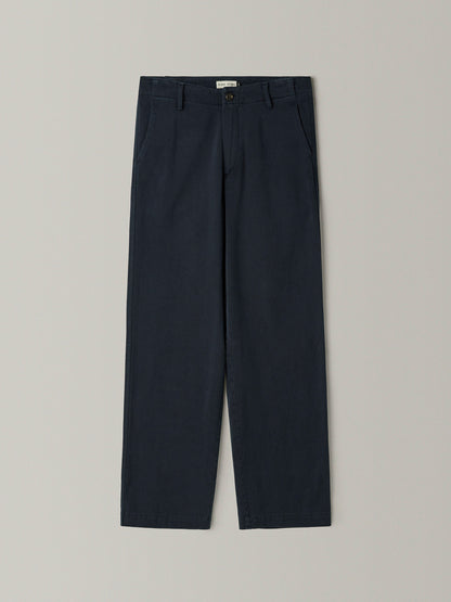 Washed Cotton Straight Pants_navy