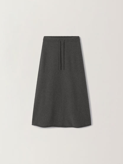 Cashmere Knit Maxi Skirt_charcoal