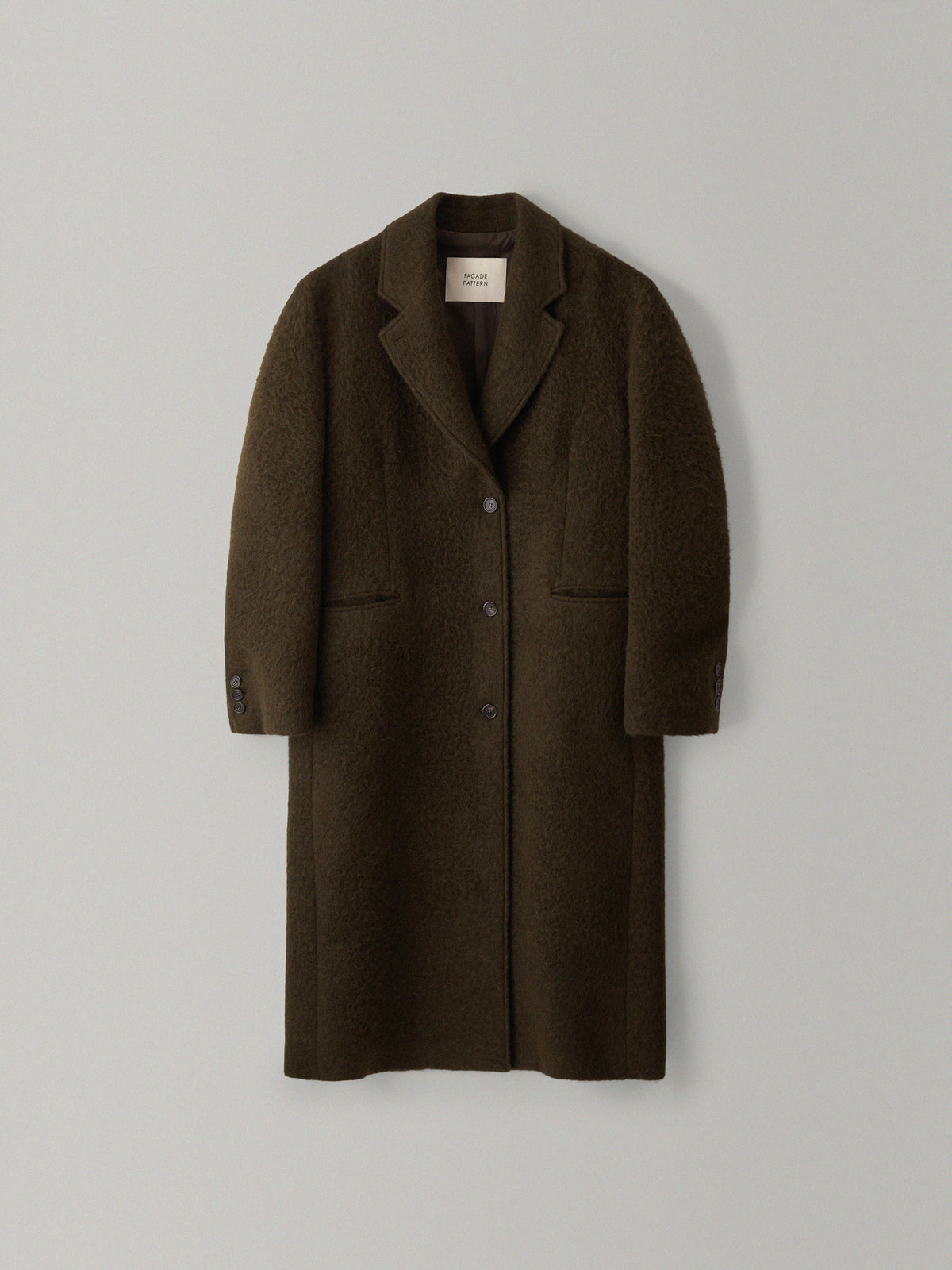 Lama Wool Single Coat_khaki