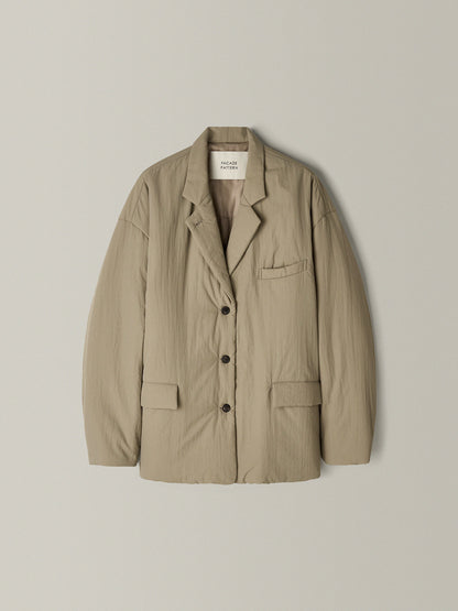 Padded Curved-Sleeve Blazer_mocha