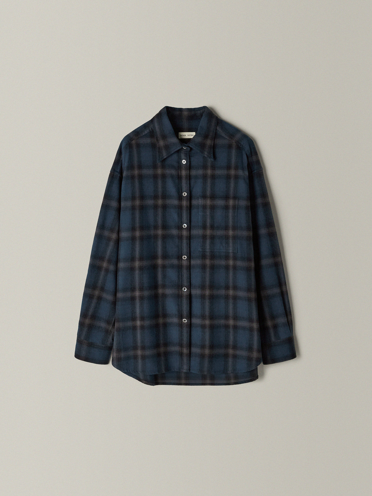 Boyfit Flannel Shirt_Navy