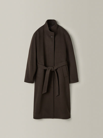 Cashmere High-neck Coat_dark brown