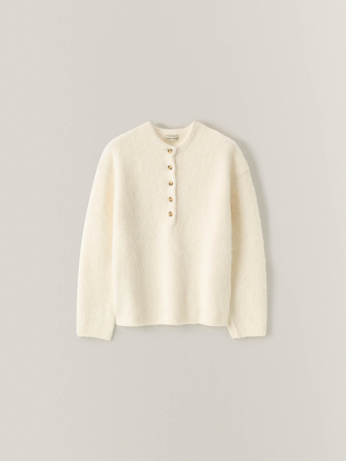 Alpaca Henley Neck Sweater_ivory