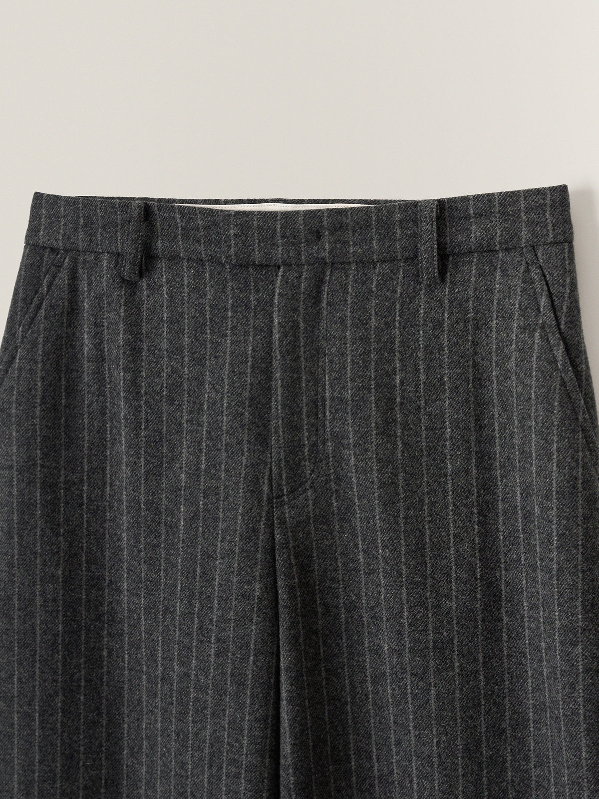 Relaxed Stripe Wool Pants_charcoal