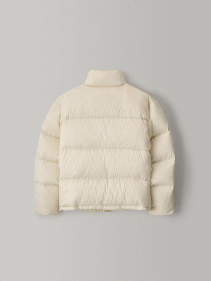 Goose down button puffer_ivory