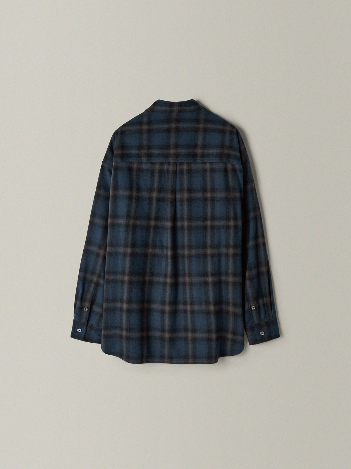 Boyfit Flannel Shirt_Navy