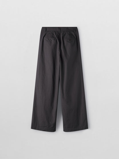 Vintage Cotton Two-Tuck Wide Pants_charcoal