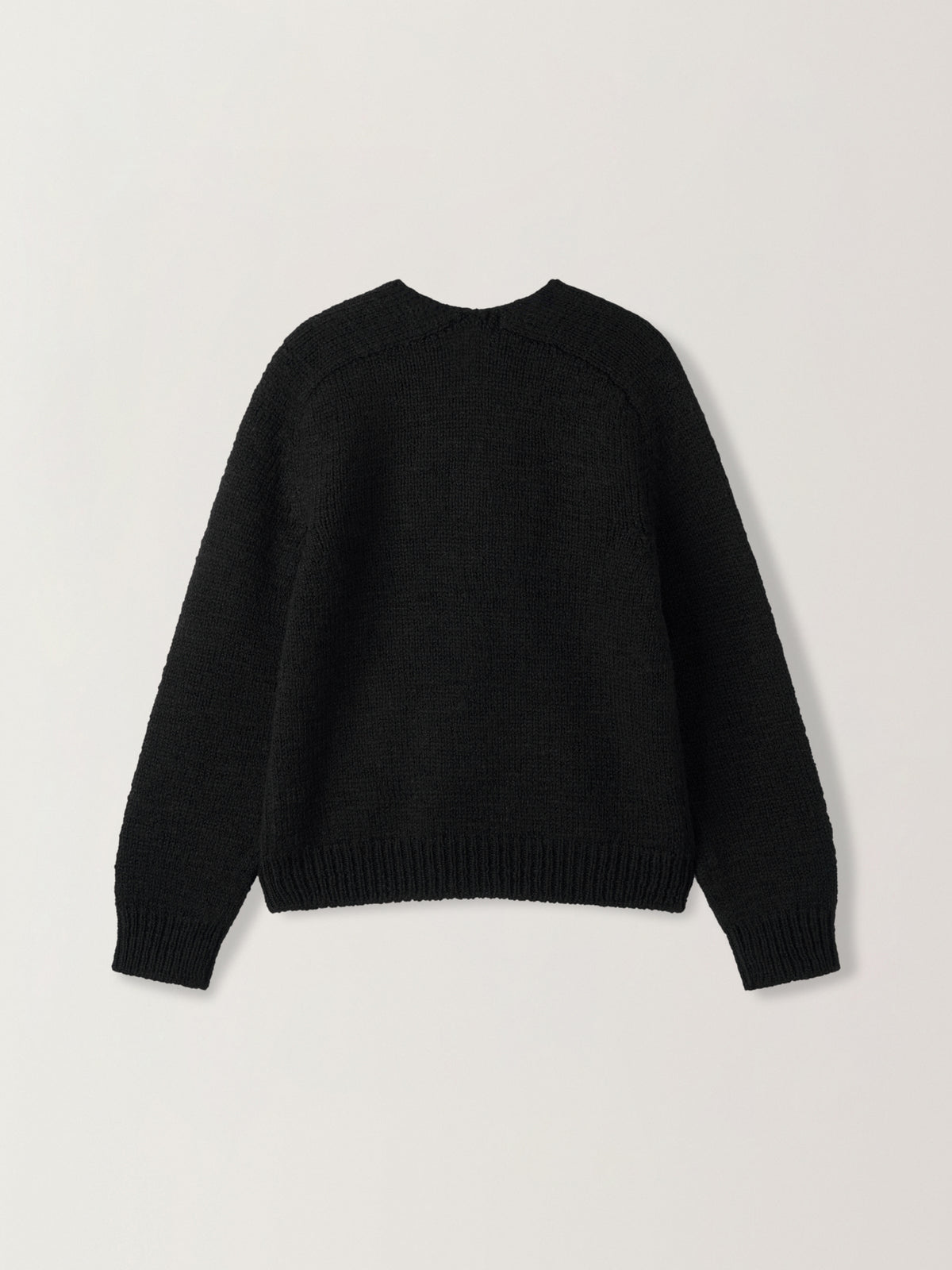Textured V-neck Knit_black