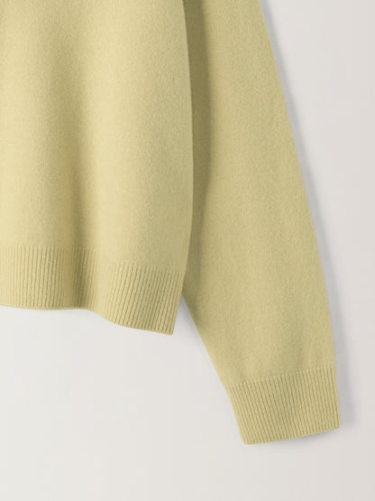 Cashmere Deep V-Neck Knit_sage olive