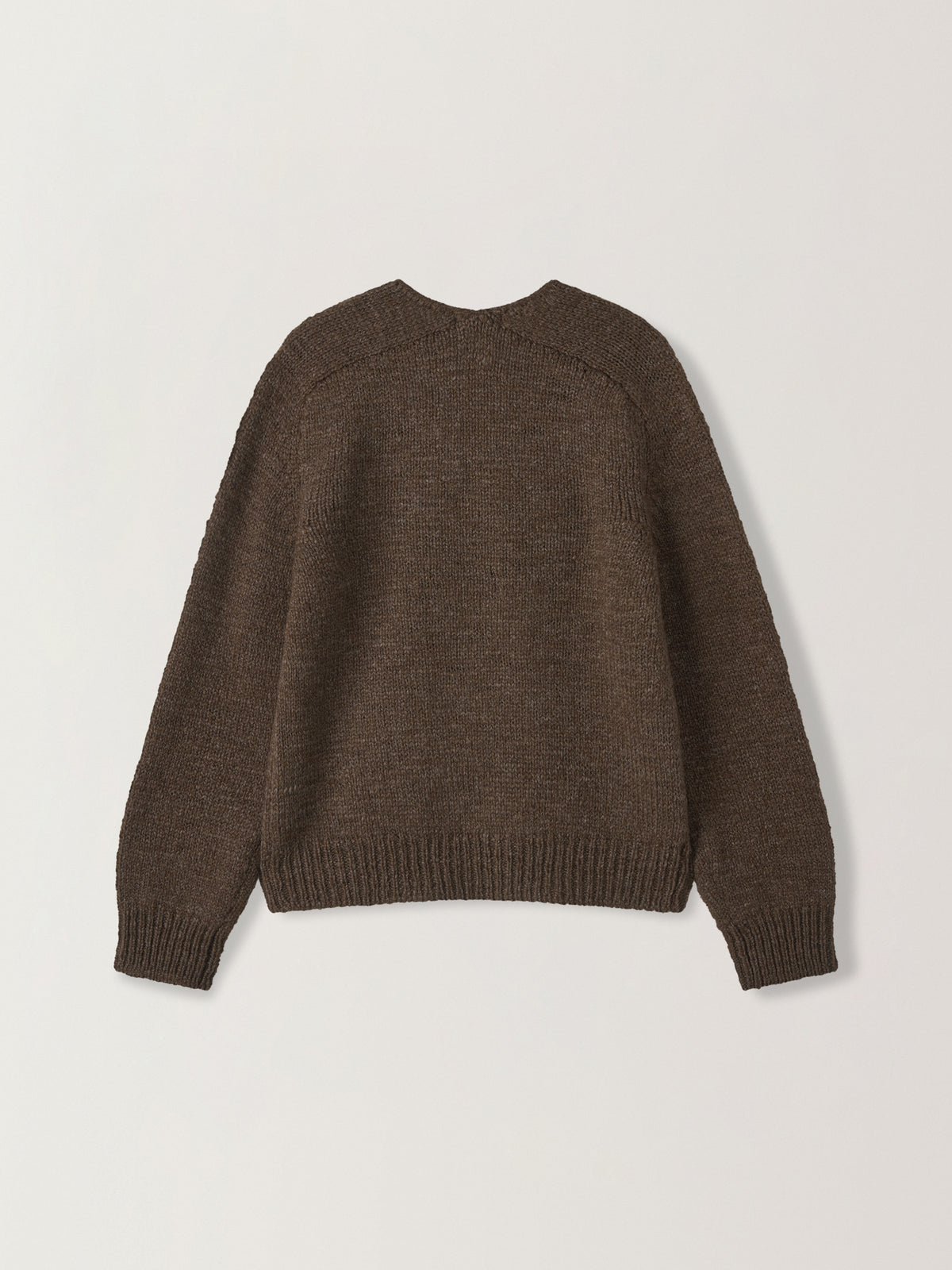 Textured V-neck Knit_brown