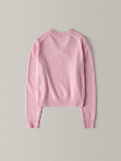 Essential V-neck Knit_fog pink